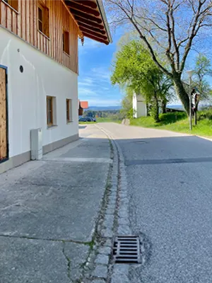 Blick von unserem Behandlungsstudio in Schaurein 3a in Richtung Lauterbach